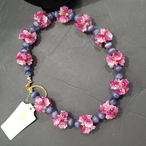 EYE CANDY LOS ANGELES‎ Yasamin pink purple Floral cluster Beaded Necklace